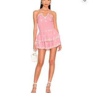 LoveShackFancy Aqua Dress in Candy Pink